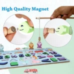 Wooden Number Puzzle Match Board and magnetic rod - Image 3