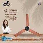 Zadap STROM 900mm High Speed BLDC Ceiling Fan with Remote(Wooden) - Image 2